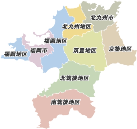 福岡県の地図